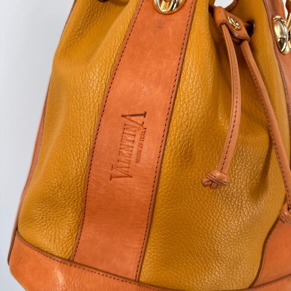 Valentina Leather Drawstring Bucket Bag Purse - Picture 6 of 9